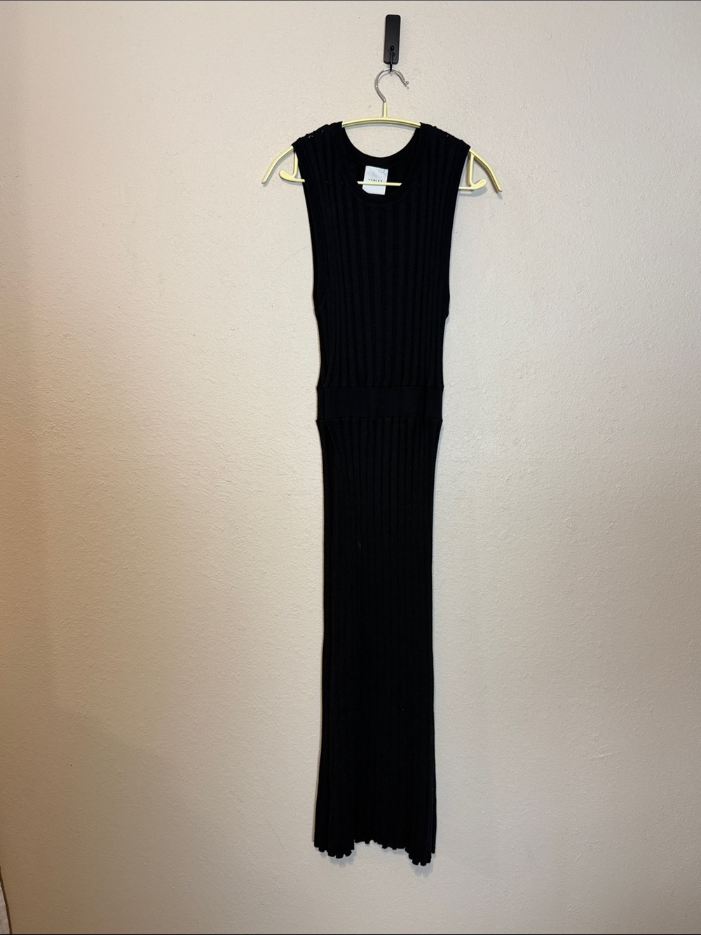 Varley Florian Black Knit Midi Dress Size Large - Picture 4 of 9